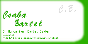 csaba bartel business card